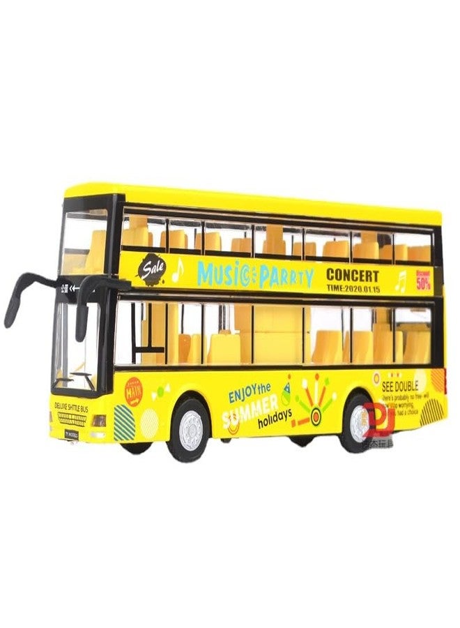 Ixora Plastic Kids Metal Bus Toy Die-Cast Double Decker Metal Bus 7.5 inch Luxury Bus 4 Wheel with 2 Openable Doors & Light Music (Multi Color) (c) - Image 1